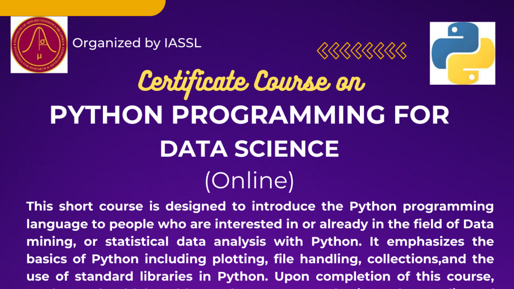 Certificate Course on Python Programming for Data Science - Institute ...
