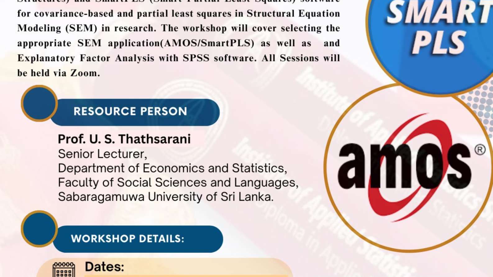 Certificate Course on Structural Equation Modelling (SEM) with AMOS and SmartPLS