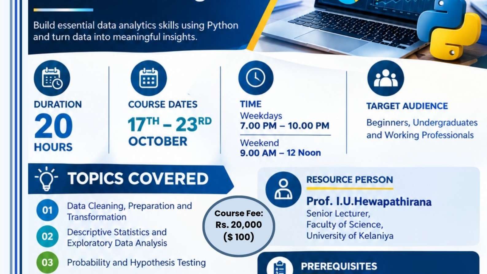 Flyer for Data Analysis with Phython